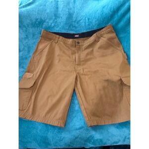 Genuine Dickies Mens 42 Tan Brown Cargo Utility Shorts Duck Canvas Workwear